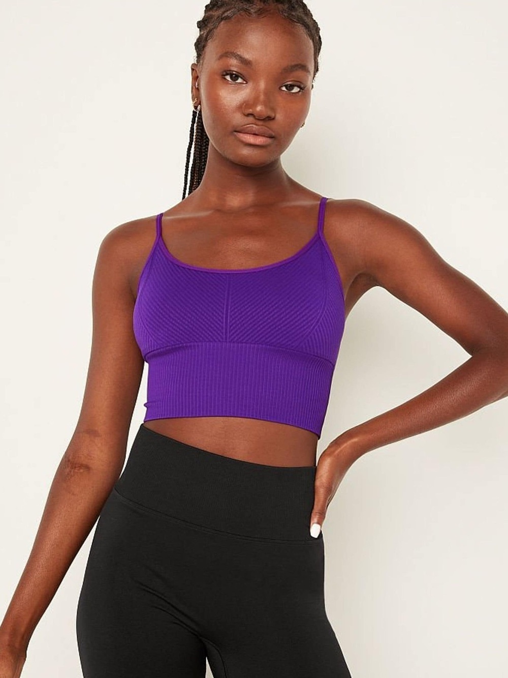 PINK Victoria’s Secret Seamless Longline Sports Bra Purple Size Unmarked